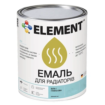 Емаль акрилова для радіаторів глянсова ELEMENT Біла 0,75 л
