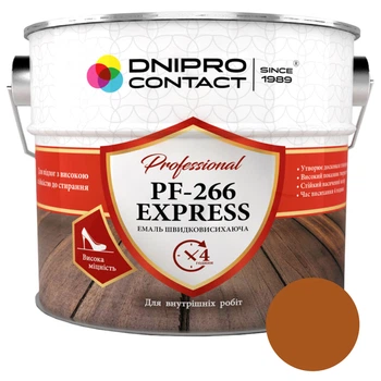 Емаль ПФ-266 Express для підлоги Dnipro Contact жовто-коричнева 0.7 кг