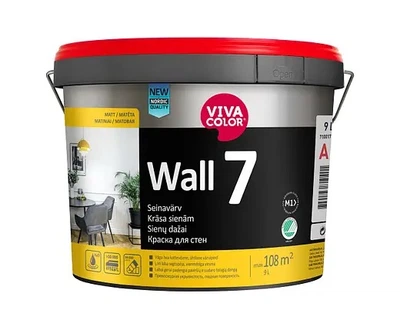 Фарба інтерʼєрна акрилова шовковисто-матова Viva Color Wall 7 (Біла) 9 л