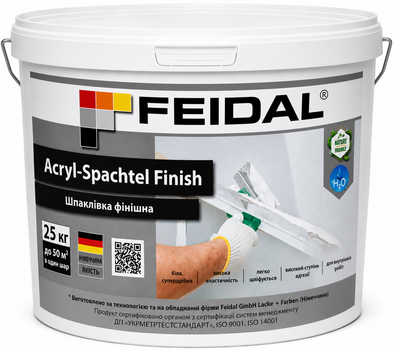 Шпаклівка фінішна акрилова готова FEIDAL ACRYL-SPACHTEL FINISH 25 кг