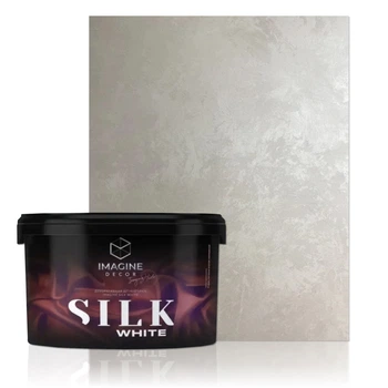Декоративна штукатурка перламутрова Imagine Decor "Silk White" мокрий шовк 1 л