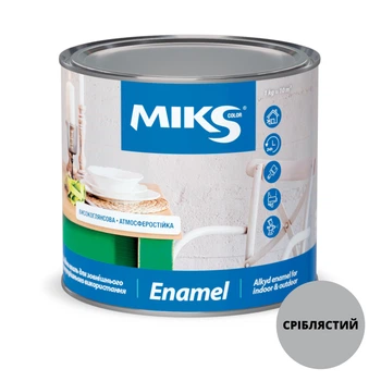 Емаль алкідна глянсова MIKS Color (Срібляста) 0,6 кг