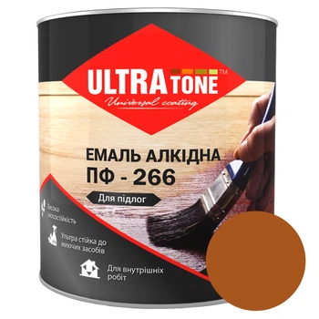 Емаль ПФ-266 для підлоги алкідна глянсова "ULTRAtone" 0,9 кг Жовто-коричнева