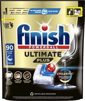 Капсулы для мытья посуды в посудомоечных машинах Finish Ultimate Plus 90 шт (5908252018444)
