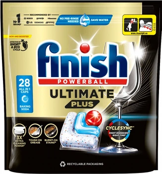 Капсули для посудомийних машин FINISH Ultimate Plus Сода 28 шт (5908252019090)