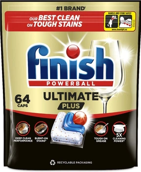 Капсули для миття посуду в посудомийних машинах FINISH Ultimate Plus 64 капсули (5900627119688)