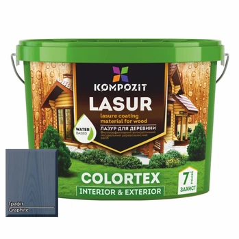 Лазур для деревини COLORTEX, 0,9 л, Напівглянцевий, Графіт