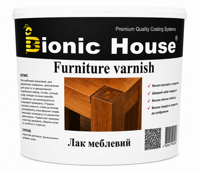 Лак меблевий Joncryl Furniture Varnish Bionic-House, Безбарвний, Глянцевий, 2,5 л