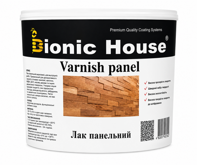 Лак панельний для дерева Varnish panel Bionic-House, Безбарвний, Глянцевий, 0,8 л
