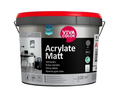 Фарба інтер'єрна акрилова матова VIVA COLOR ACRYLATE MATT (Біла) 9 л