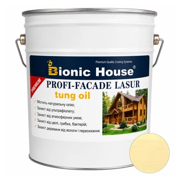 Фарба для дерева PROFI-FACADE LASUR tung oil 10 л Слонова кістка