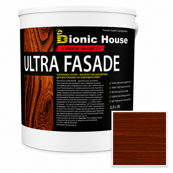 Фарба для дерева фасадна ультрастійка ULTRA FASADE Bionic-House 0,8л Горіх