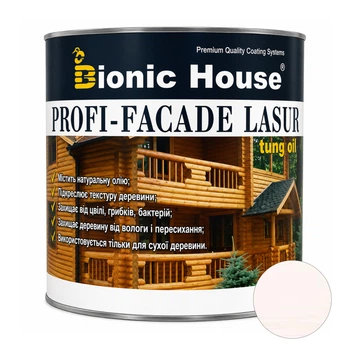 Фарба для дерева PROFI-FACADE LASUR tung oil 1л Білий