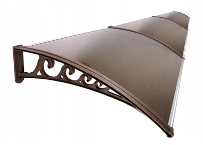 Навес козырек для двери, балкона из поликарбоната Metal-gum Klas100x300 300 х 100 см Коричневый