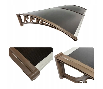 Навес козырек для двери, балкона из поликарбоната Metal-gum KlasK100x240 240 х 100 см Коричневый