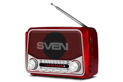 Портативный радиоприемник SVEN SRP-525 Red FM/AM/SW с USB, microSD и фонариком