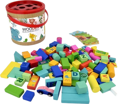Klocki drewniane ProKids z sorterem 100 elementów (5902666698711)