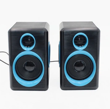 Музичні колонки для комп'ютера 2.0", 3х2 Вт, від USB, FT-165, Блакитні, Дротові колонки для комп'ютера, Акустична система