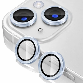 Защитное стекло на камеру iPhone 15 / iPhone 15 Plus глянцевый голубой (ЕС-2267I15D4)