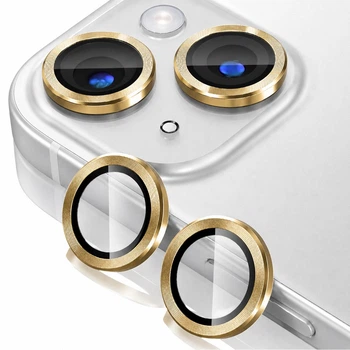 Защитное стекло на камеру iPhone 15 / iPhone 15 Plus глянцевый золотистый (ЕС-2267I15D2)