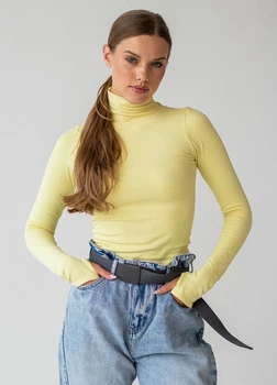 Жіноча водолазка в рубчик Giulia FLEX LONGSLEEVE POWER XXS/XS Yellow-lemon grass