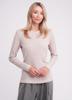 Жіночий лонгслів в рубчик Giulia MOSSLINES 7003/150 M Beige-almond melange