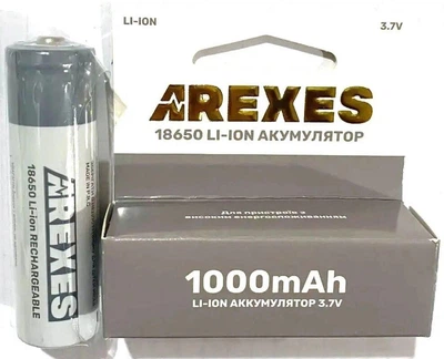 Аккумулятор Arexes 18650 Li-Ion 1000 mAh, 3.7v
