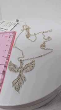 Кольє оберіг Фенікс срібло 925проби 3см символ відродження підвіс і ланцюжок амулет