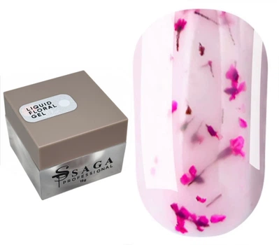 Жидкий гель с сухоцветами SAGA Liquid Floral Gel №01 молочный 15 мл