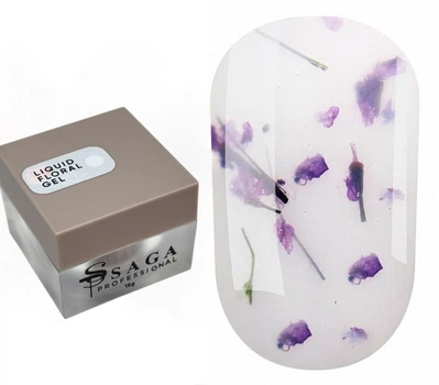 Жидкий гель с сухоцветами SAGA Liquid Floral Gel №02 молочный 15 мл