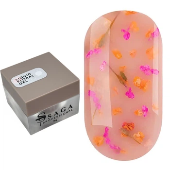 Жидкий гель с сухоцветами Saga Liquid Floral Gel №06 молочный 15 мл