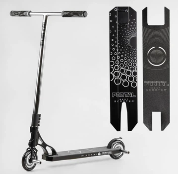 Трюковый самокат Best Scooter Portal PL-81855 с HIC-компрессией, пегами, алюминиевой декой, PU колесами 120 мм, профессиональный stunt самокат для детей и подростков