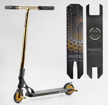 Трюковый самокат Best Scooter Portal PL-91977 с HIC-компрессией, пегами, алюминиевой декой, PU колесами 120 мм, профессиональный stunt самокат для детей и подростков