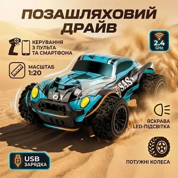 Машинка на радіокеруванні Epoch Racing 1:20 з керуванням від смартфона та пульта, LED-підсвічуванням