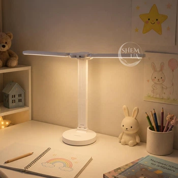 Лампа для чтения аккумуляторная настольная LED с сенсорным управлением, беспроводной светильник для работы, учебы и офиса с 3 режимами освещения и плавной регулировкой яркости Белая, MNW-002-White