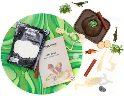 Zestaw sensoryczny Dinozaury Jellystone tacka z figurkami (9343900013796)