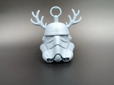 Новорічна прикраса-брелок шолом штурмовика Star Wars з рогами оленя. Aivory