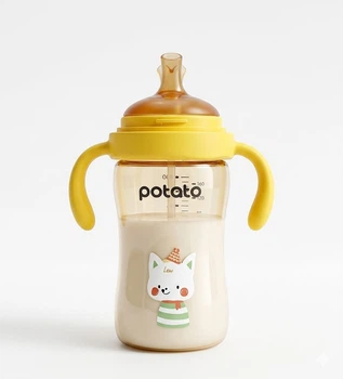 Бутылочка Potato Ice Cream PPSU с трубочкой 300 мл белая