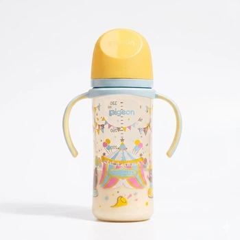 Бутылочка Pigeon Natural Feel III PPSU с двойной ручкой антиколиковая 330 мл соска LL Circus (AA225)