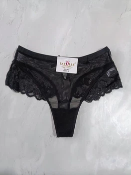 Женские трусики из кружева и сетки черные M 01с
