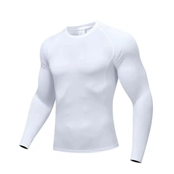 Мужской компрессионный термо-лонгслив (White, Premium Fit) М