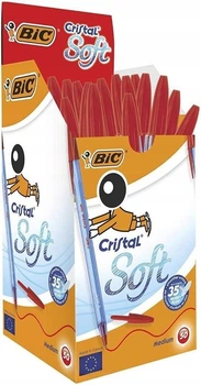 Набір кулькових ручок BIC Cristal Soft 1.2 мм Червоний 50 шт (3086123340640)