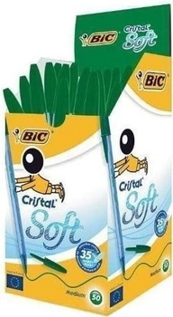 Набір кулькових ручок BIC Cristal Soft 1.2 мм Зелений 50 шт. (3086123354913)