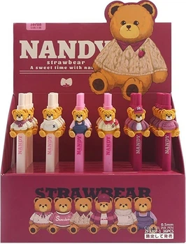 Набір гелевих ручок Cresco Nandy Strawbear 0.5 мм 36 шт (5907464226777)