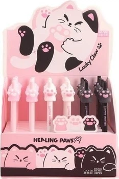 Zestaw długopisów żelowych Cresco Cat Paw 0.5 mm 36 szt (5907464225886)