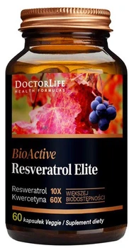 Resweratrol Doctor Life Bio Active Resveratrol Elite 60 kapsułek (5906874819630)