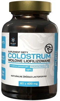 Colostrum Slavic Labs Colostrum Wołowe liofilizowane 400 mg 60 kapsułek (5907190320336)