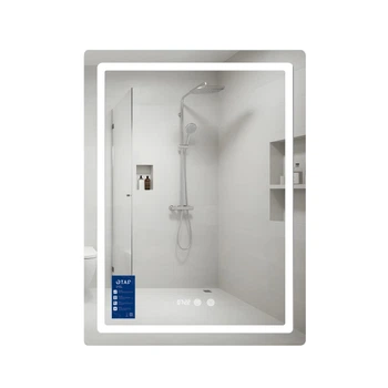 Зеркало Qtap Mideya (MI2) 600х800 с часами, с LED-подсветкой Touch, с антизапотеванием, диммером, рег. яркости QTMID60080049627