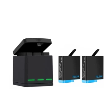 Зарядное устройство 3-канальное TELESIN Box для GoPro Hero 5-8 + 2 аккумулятора (GP-BNC-801)