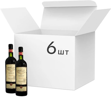 Упаковка вина Casa Veche Merlot червоне сухе 0.75 л х 6 шт (24840042000398)